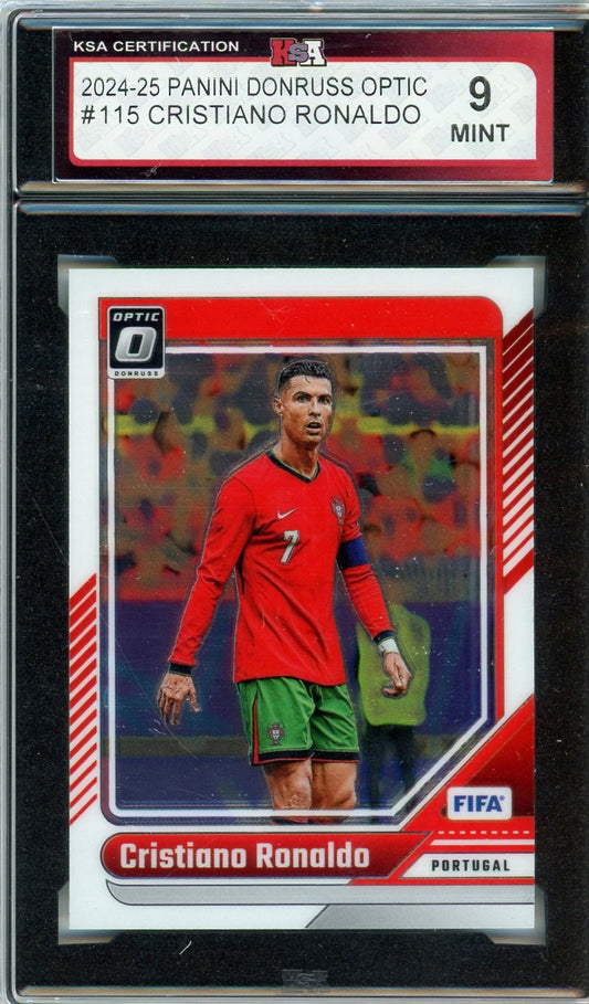 2024/25 Panini Donruss Optic Cristiano Ronaldo Graded Card #115 KSA 9