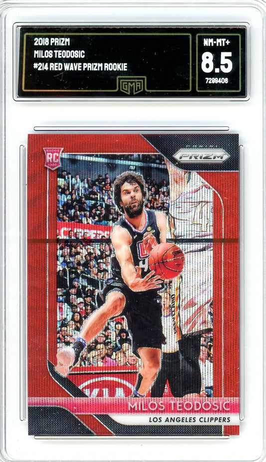 2018 Panini Prizm Milos Teodosic Graded Rookie Card #214 GMA 8.5