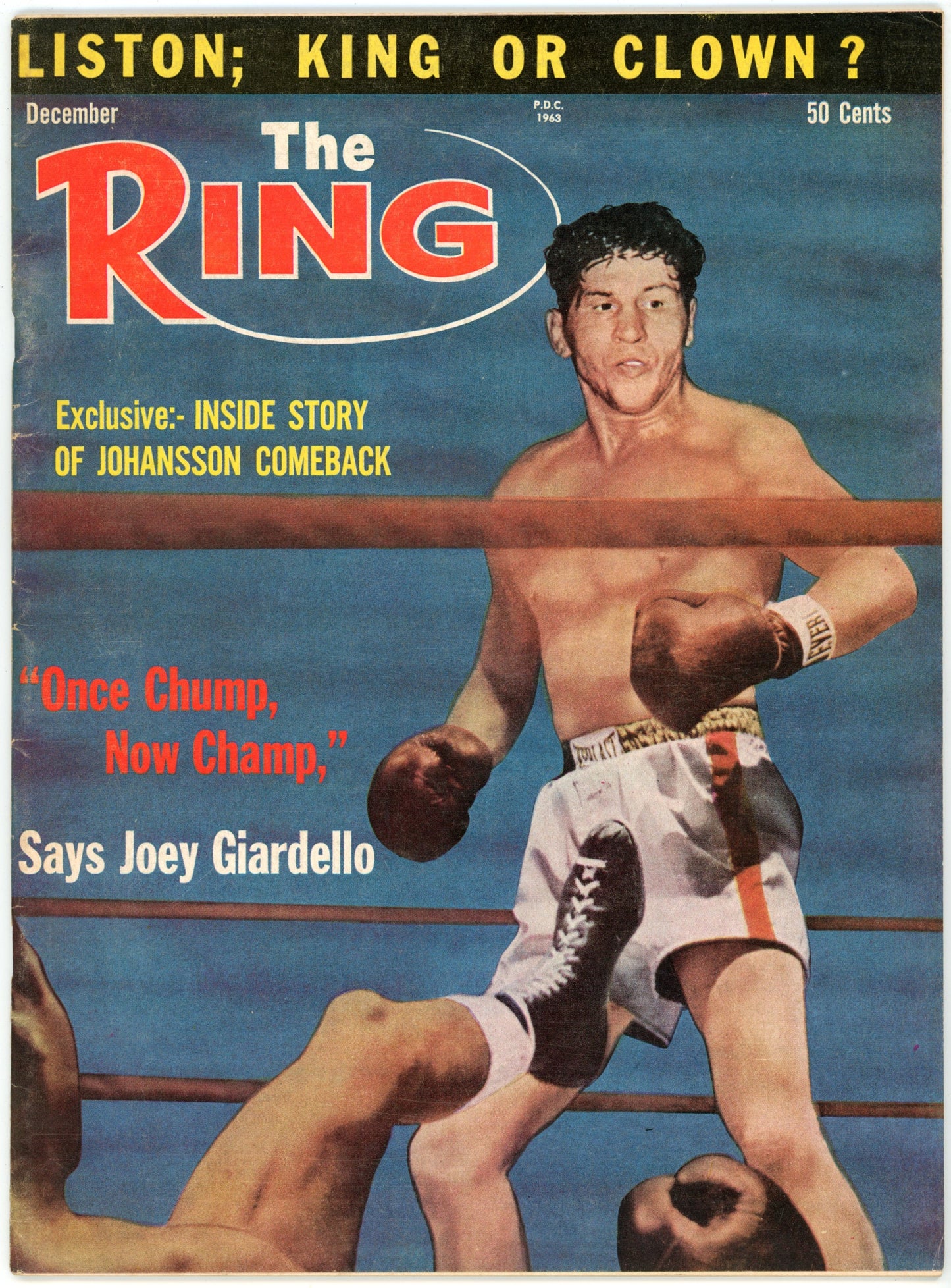 The Ring Vintage Boxing Magazine (December 1963) Joey Giardello Cover