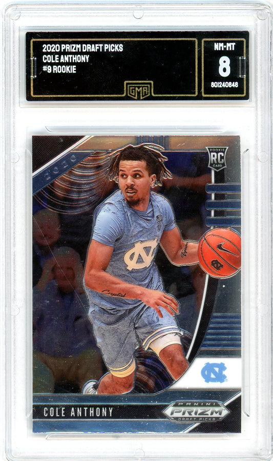 2020 Panini Prizm Cole Anthony Graded Rookie Card #9 GMA 8