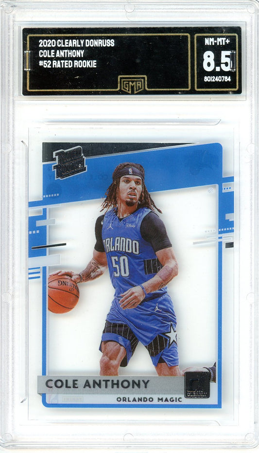 2020 Clearly Donruss Cole Anthony Graded Rookie Card #52 GMA 8.5