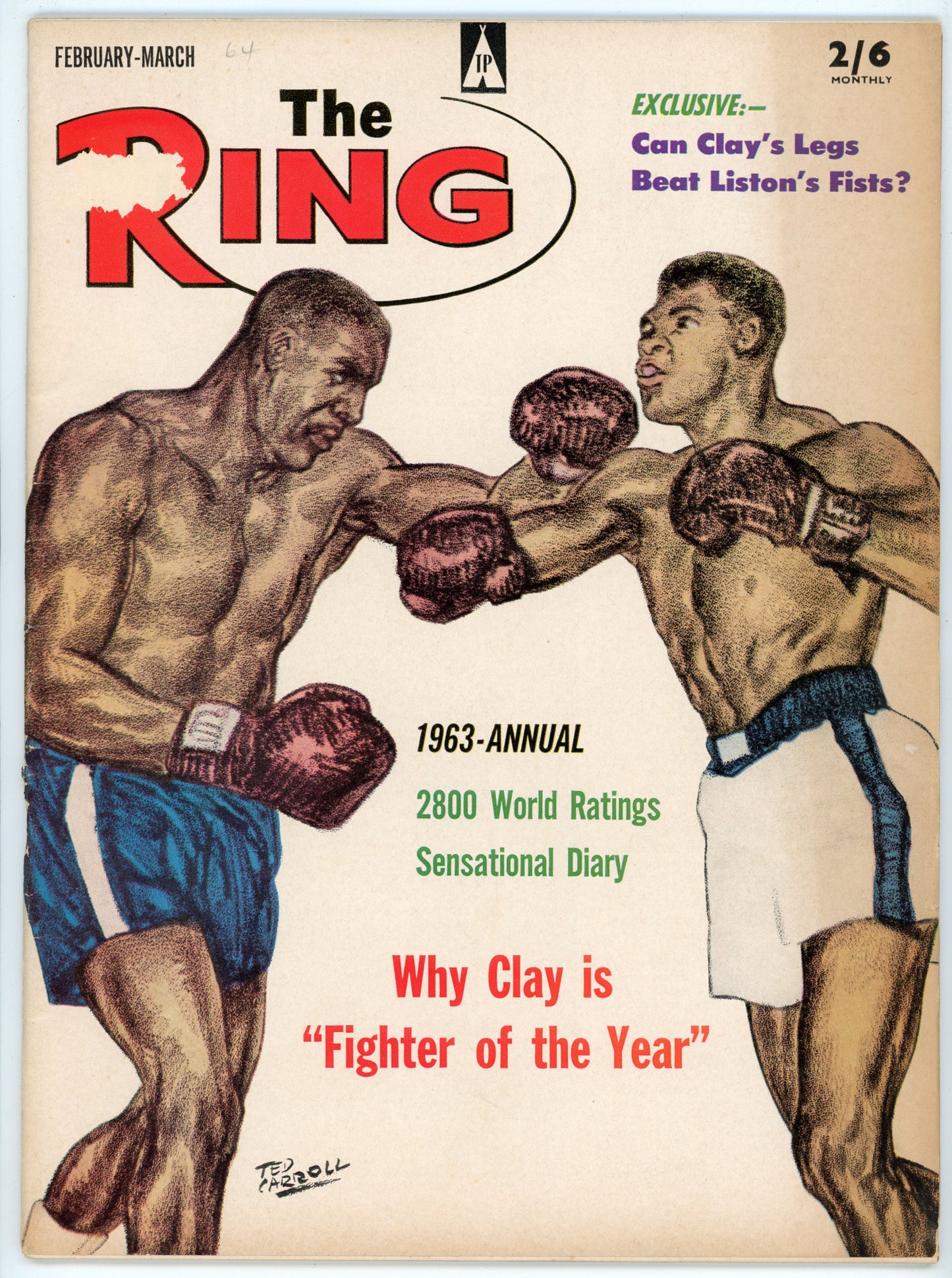 The Ring Vintage Boxing Magazine (February 1964) Cassius Clay Fighter of the Year