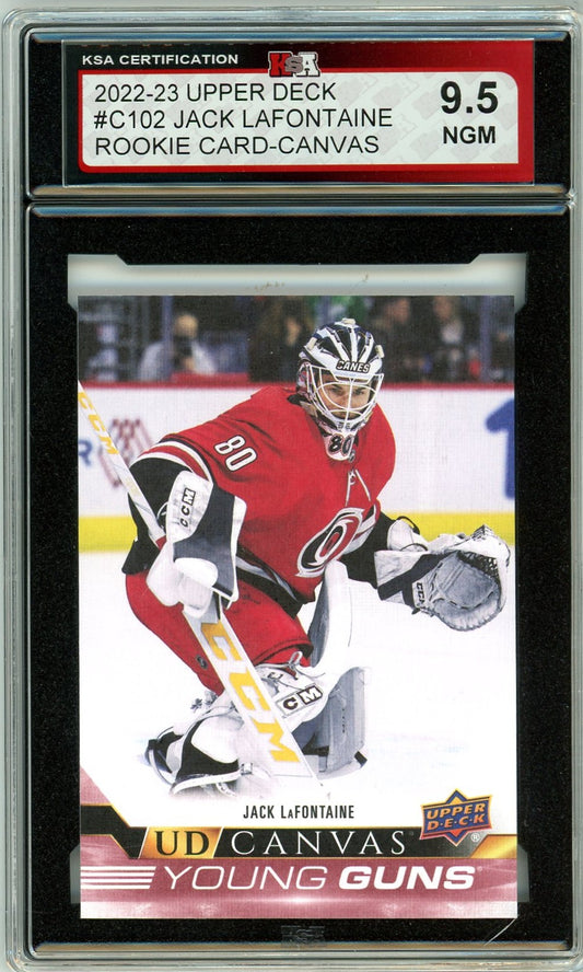 2022/23 Upper Deck Canvas Jack LaFontaine Graded Rookie Card #C102 KSA 9.5