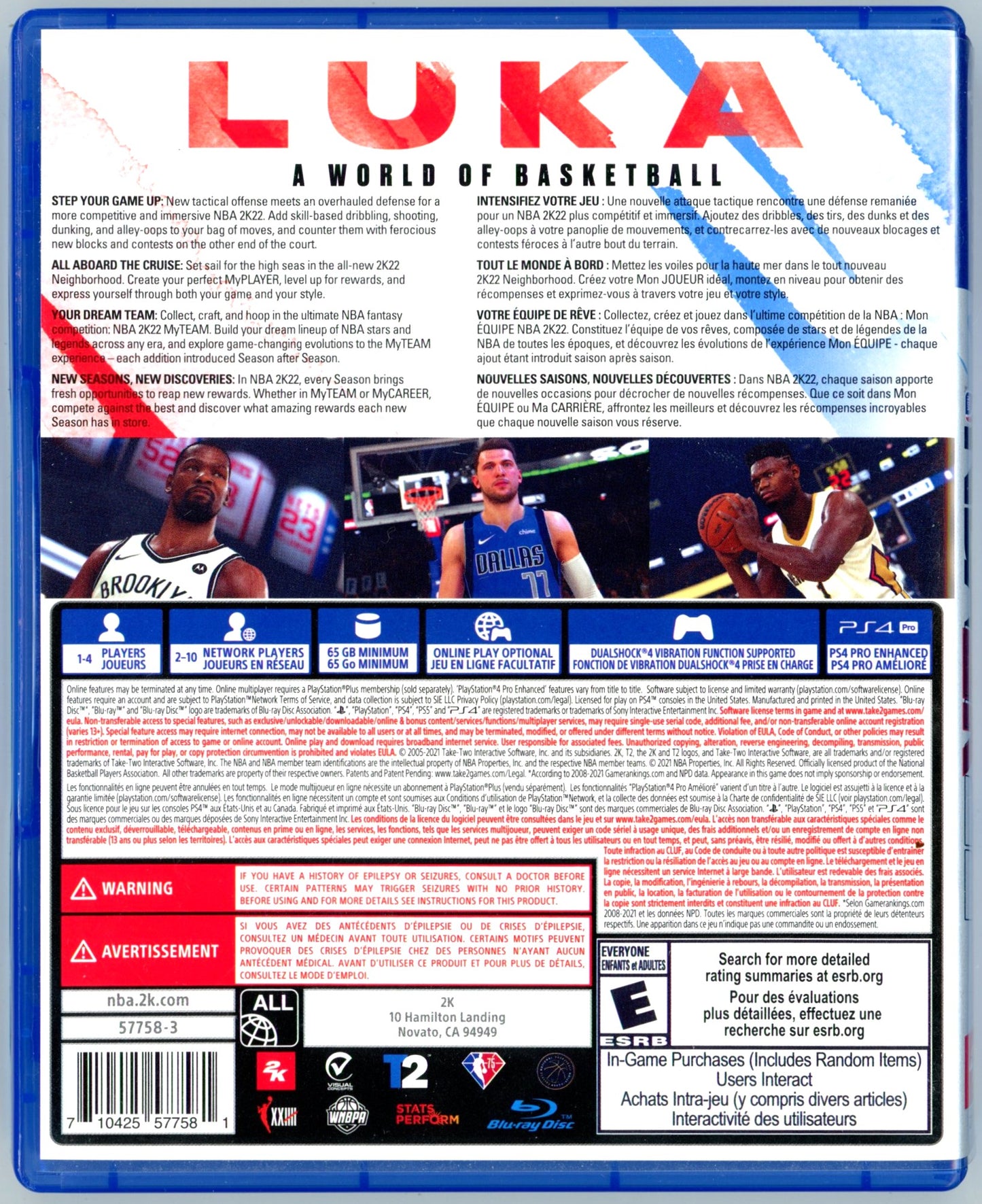 2021 NBA 2K22 Playstation 4 Video Game Disc In Box