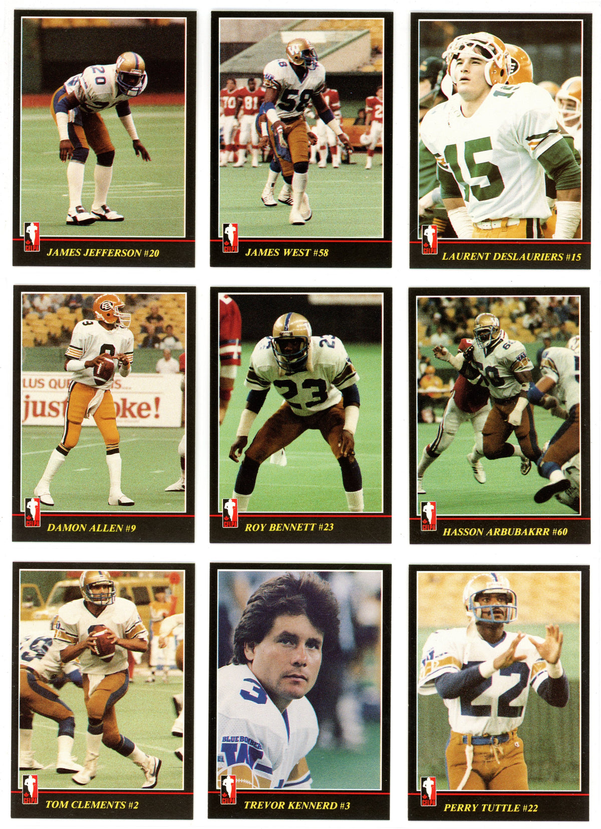 1986 JOGO CFL Football Complete Set (169 Cards) EX+/NM Condition Brian Pillman Rookie