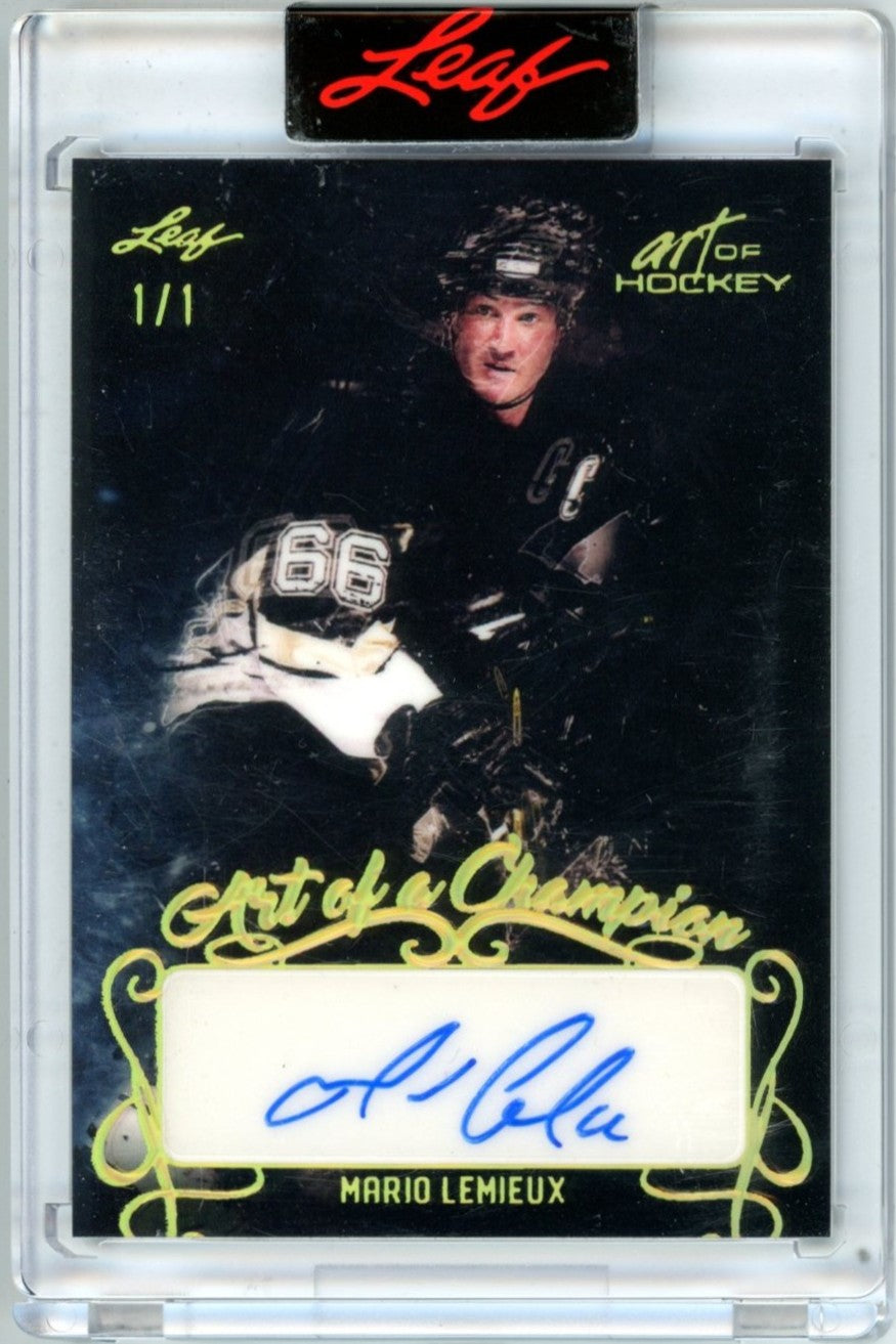 2022 Leaf Art of Hockey Mario Lemieux Art of a Champion Autograph Card 1/1 in Holder