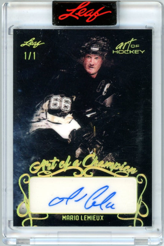 2022 Leaf Art of Hockey Mario Lemieux Art of a Champion Autograph Card 1/1 in Holder
