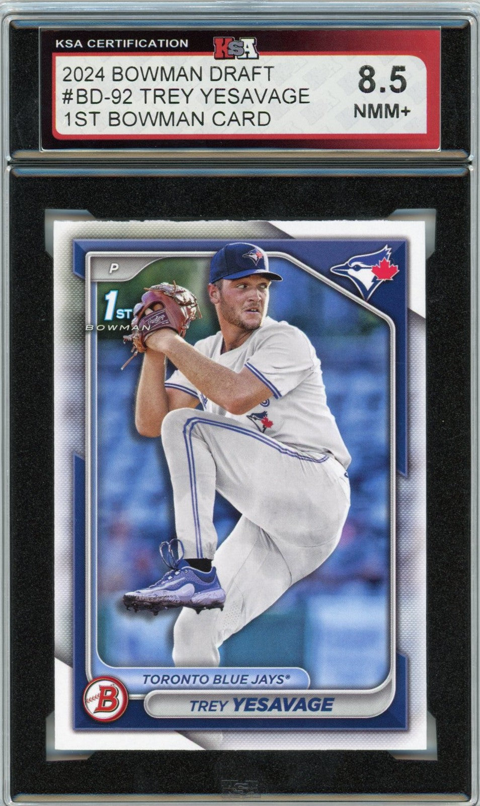 2024 1st Bowman Draft Trey Yesavage Graded Rookie Card #BD-92 KSA 8.5