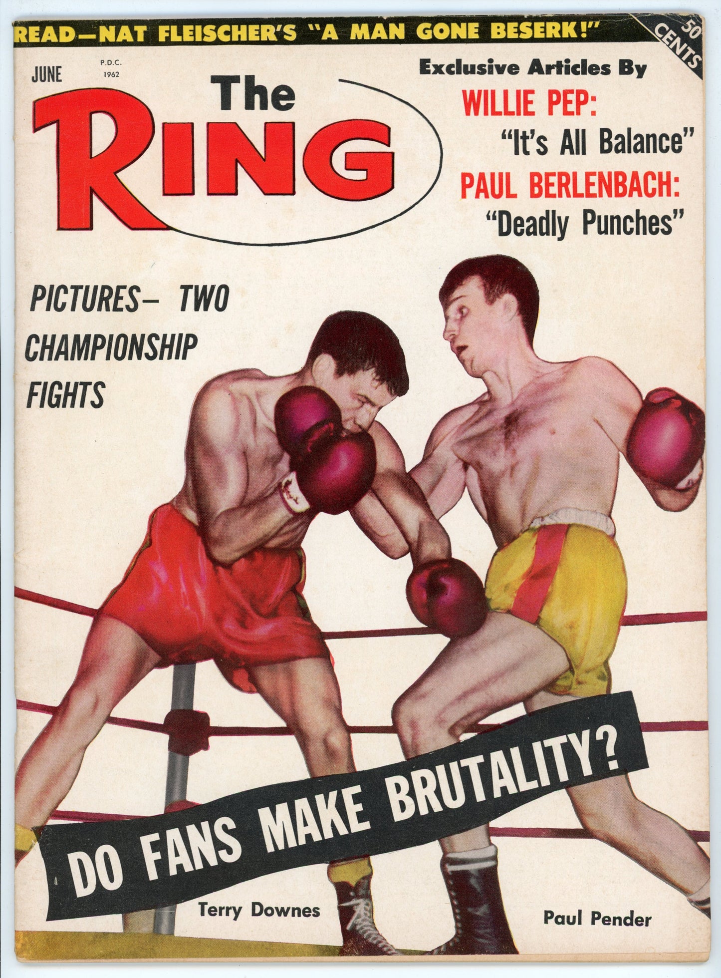 The Ring Vintage Boxing Magazine (June 1962) Terry Downes vs. Paul Pender