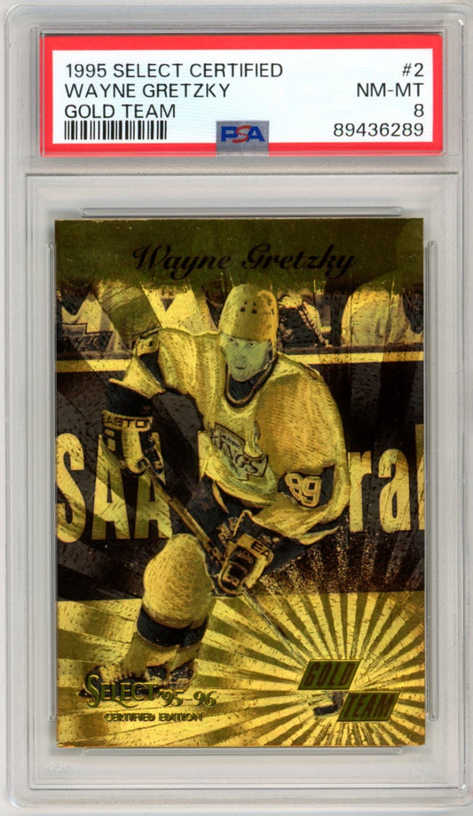 1995 Pinnacle Select Certified Wayne Gretzky Gold Team #2 Graded Hockey Card PSA 8