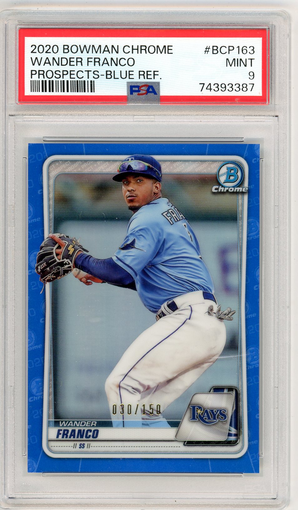 2020 Bowman Chrome Wander Franco Graded Card PSA 9