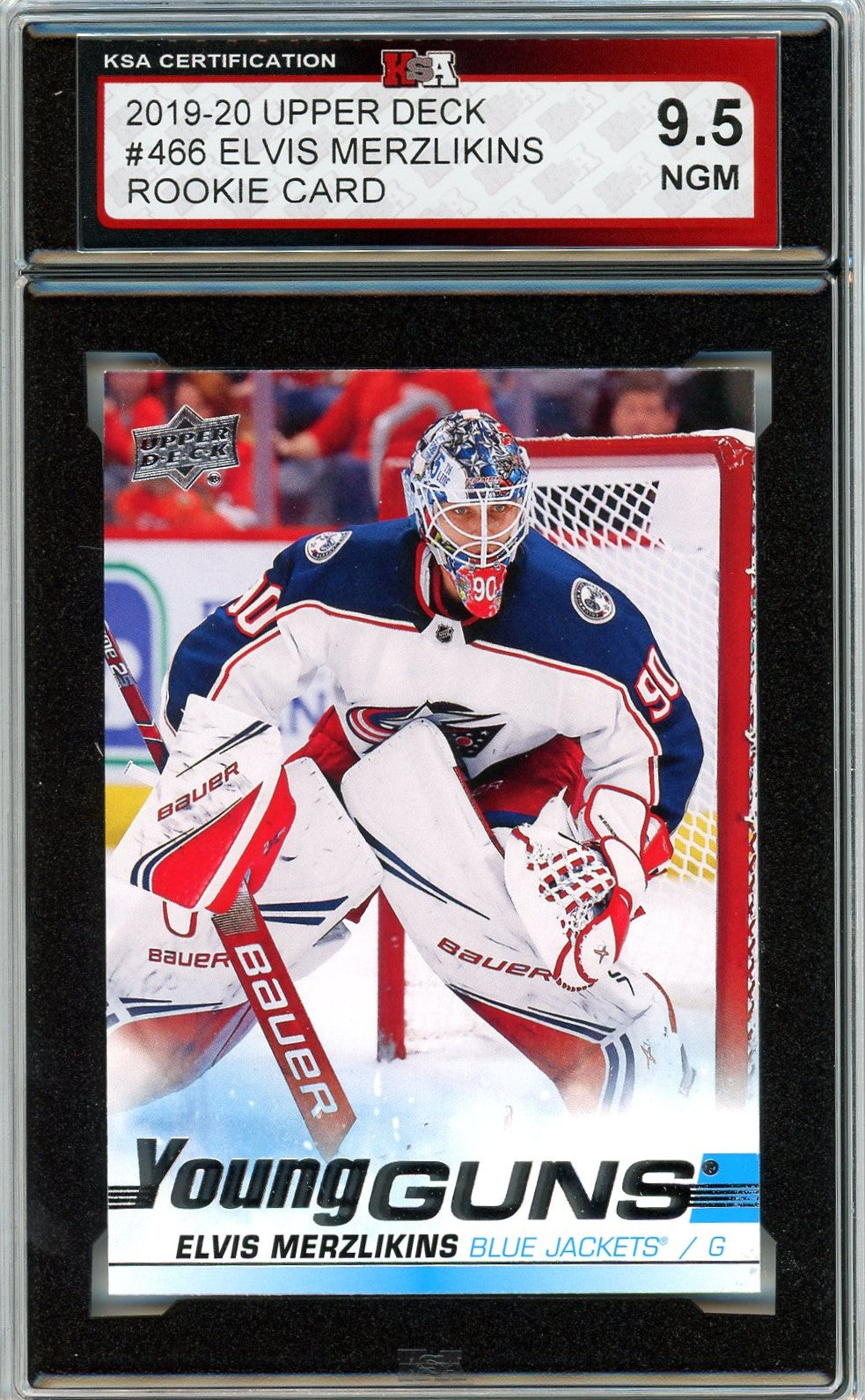 2019/20 Upper Deck Elvis Merzlikins Graded Rookie Card #466 KSA 9.5