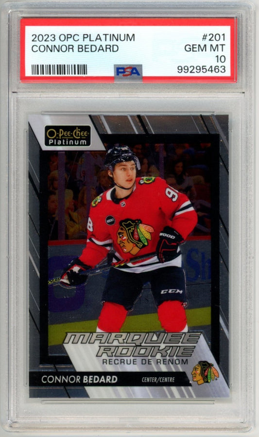 2023 OPC O-Pee-Chee Platinum Connor Bedard #201 Graded Hockey Card PSA 10