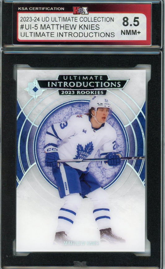 2023/24 Upper Deck Ultimate Collection Matthew Knies Graded Rookie Card #UI-5 KSA 8.5
