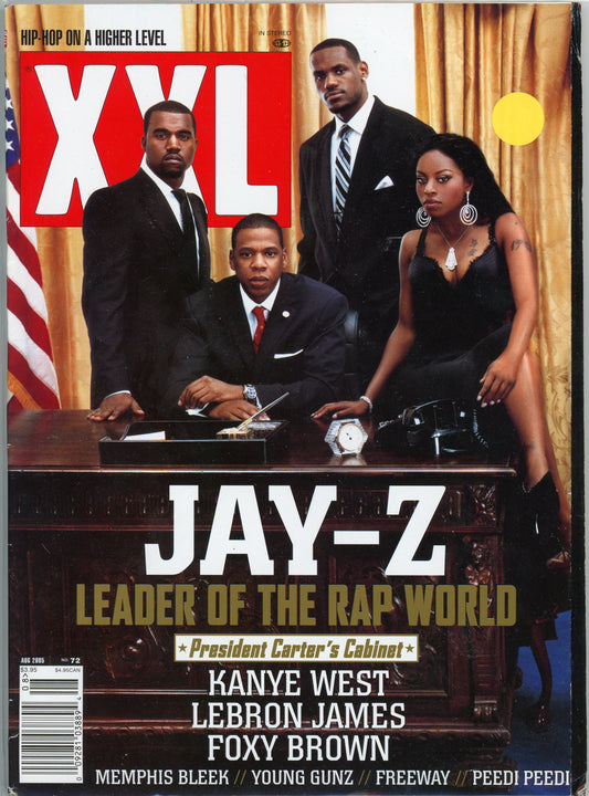 XXL Rap & Hip-Hop Magazine (August, 2005) Jay-Z, Kanye West, Lebron James, Foxy Brown