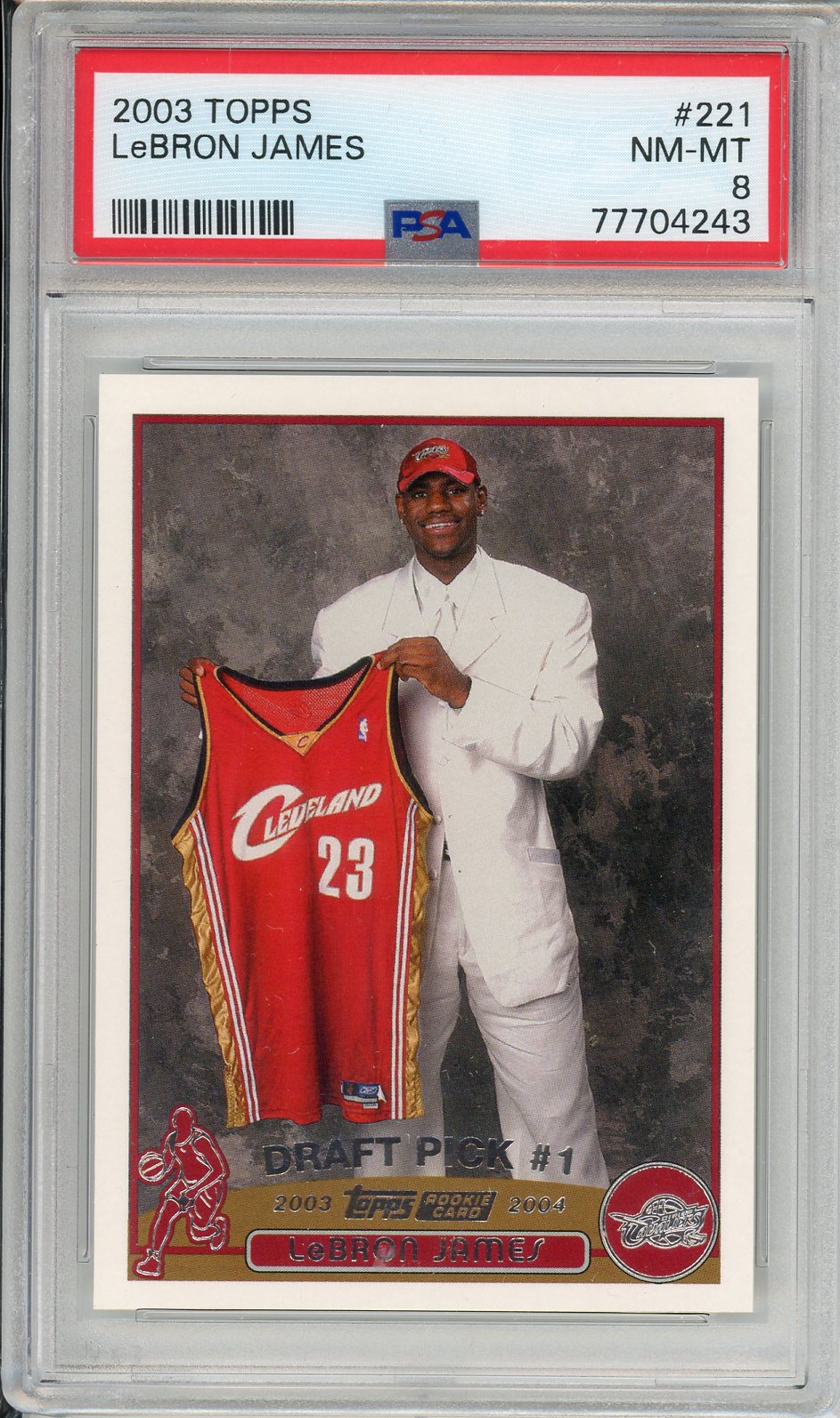 2003 Topps LeBron James #221 Graded Rookie Card PSA 8