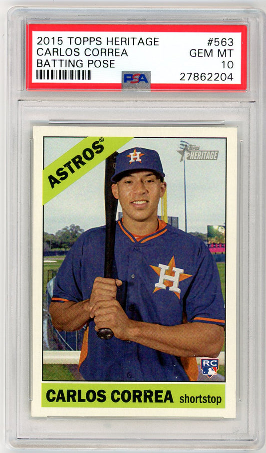 2015 Topps Heritage Carlos Correa Graded Rookie Card PSA 10