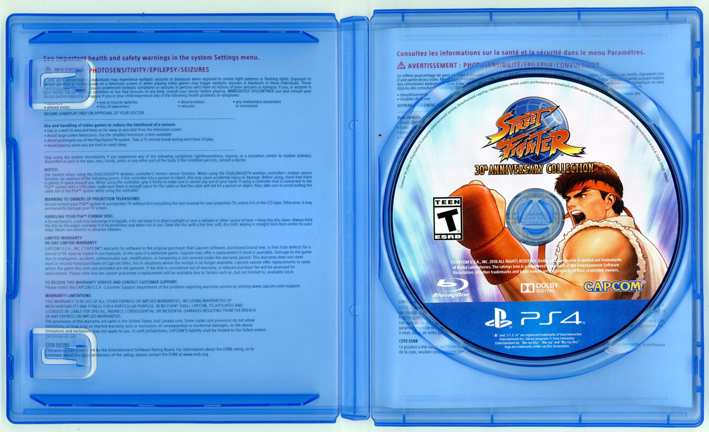 2018 Capcom Street Fighter 30th Anniversary Collection Playstation 4 Video Game Disc In Box