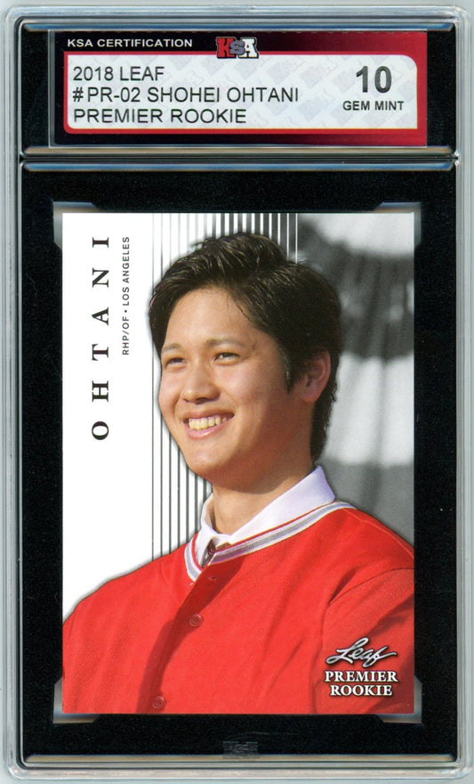 2018 Leaf Shohei Ohtani Premier Graded Rookie Card #PR-02 KSA 10