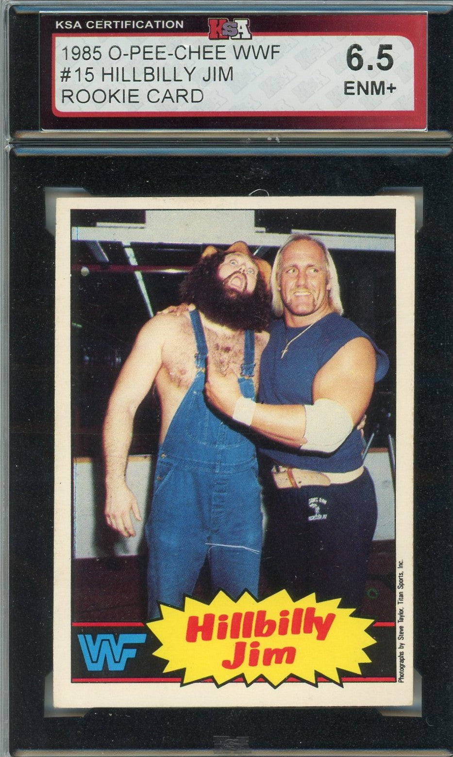 1985 OPC O-Pee-Chee WWF Hillbilly Jim Graded Rookie Card #15 KSA 6.5