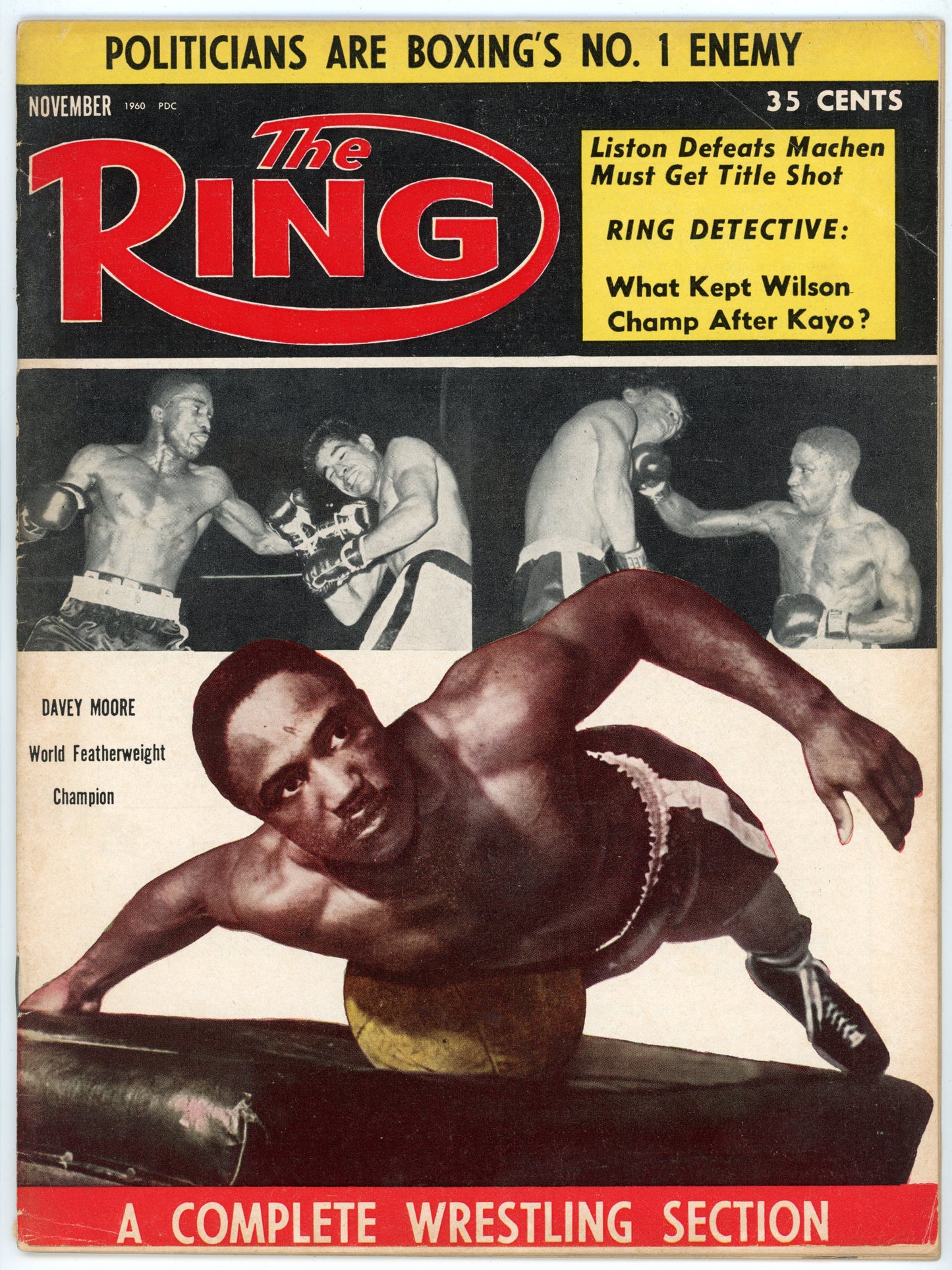 The Ring Vintage Boxing Magazine (November 1960) Davey Moore World Featherweight Champion