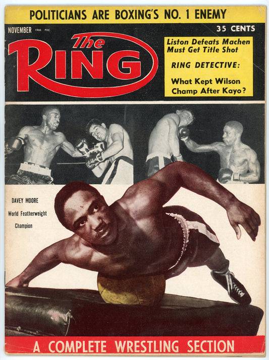 The Ring Vintage Boxing Magazine (November 1960) Davey Moore World Featherweight Champion