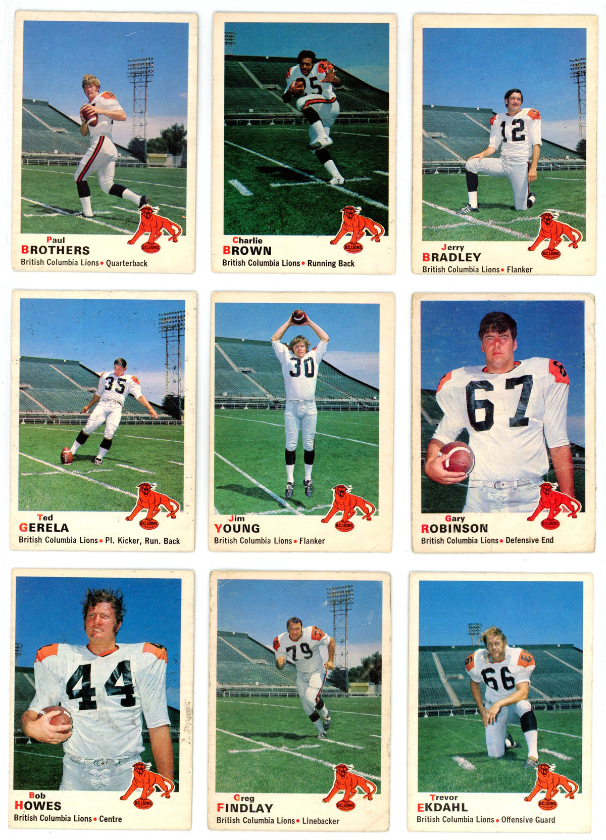 1970 OPC O-Pee-Chee CFL Football Complete Set (115 Cards) GD/VG Condition