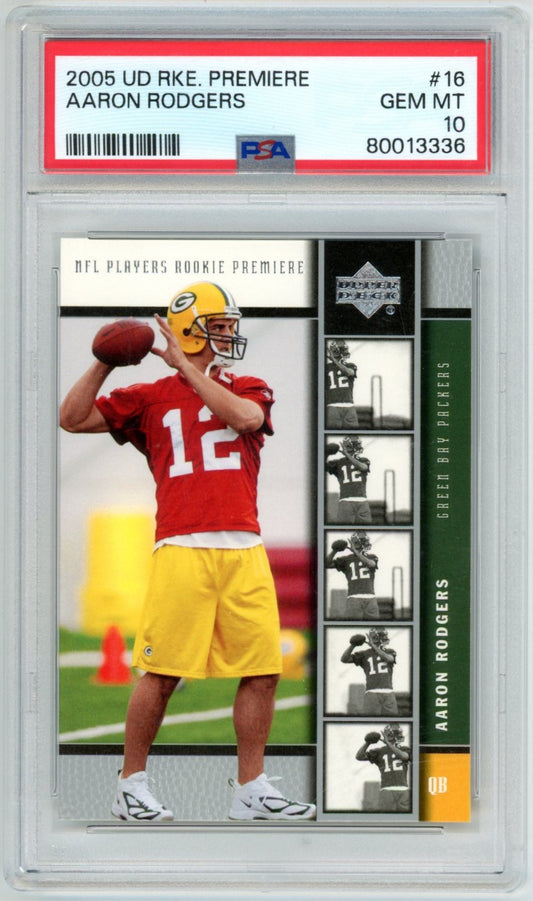 2005 Upper Deck Aaron Rodgers Rookie Premiere #16 Graded Rookie Card PSA 10