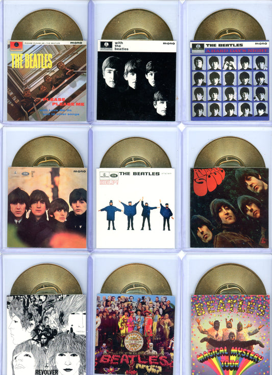 1996 Sports Time The Beatles Mini Gold Record Foil Stamped Trading Card Set (12 Cards)