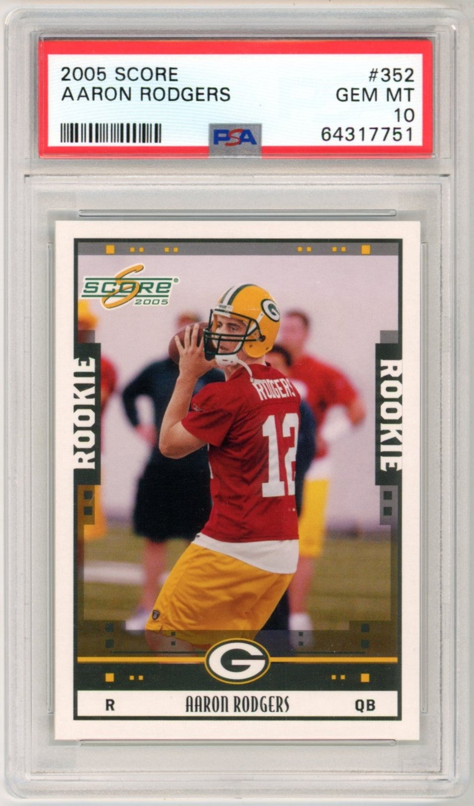 2005 Score Aaron Rodgers #352 Graded Rookie Card PSA 10
