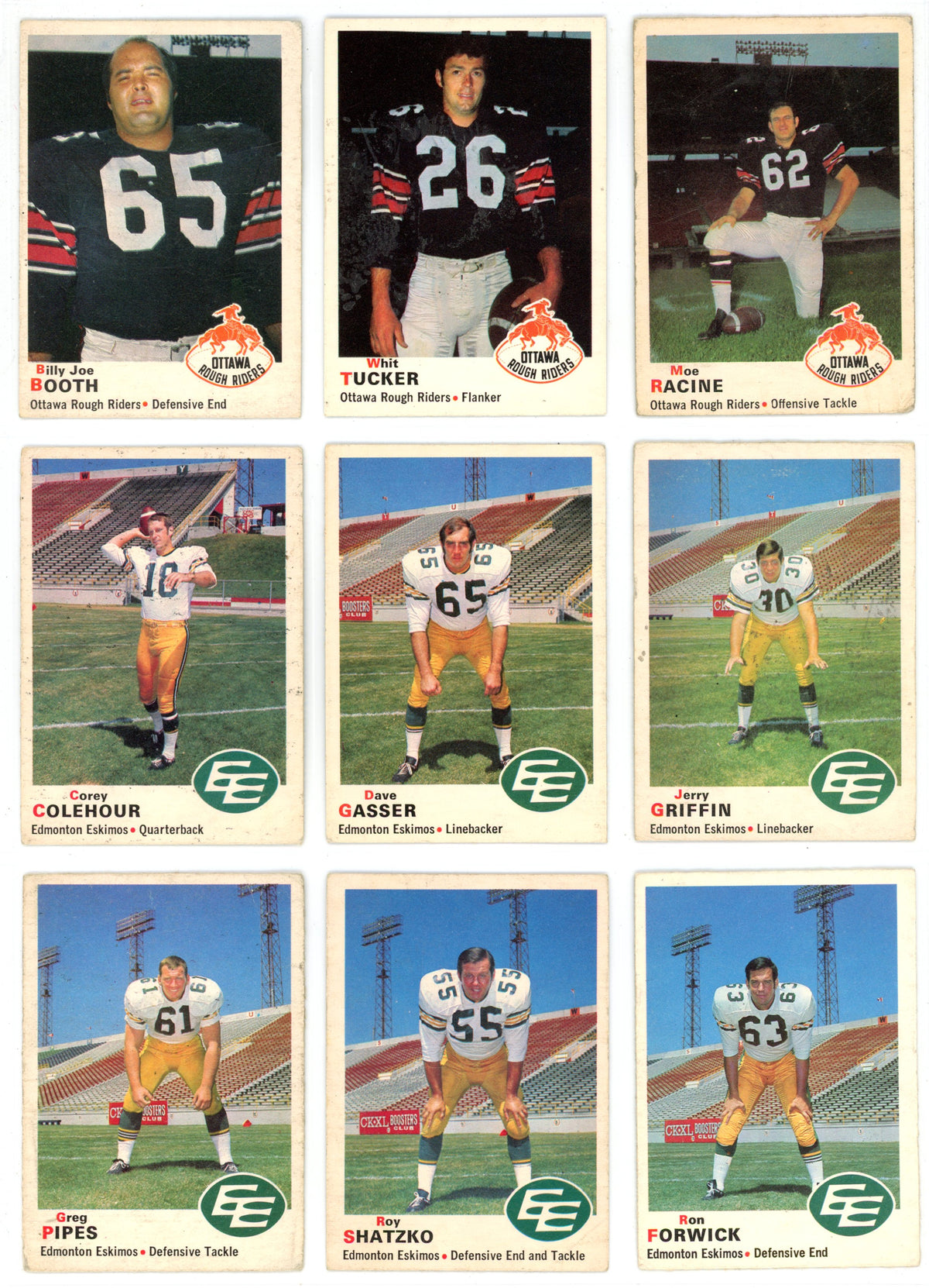 1970 OPC O-Pee-Chee CFL Football Complete Set (115 Cards) GD/VG Condition