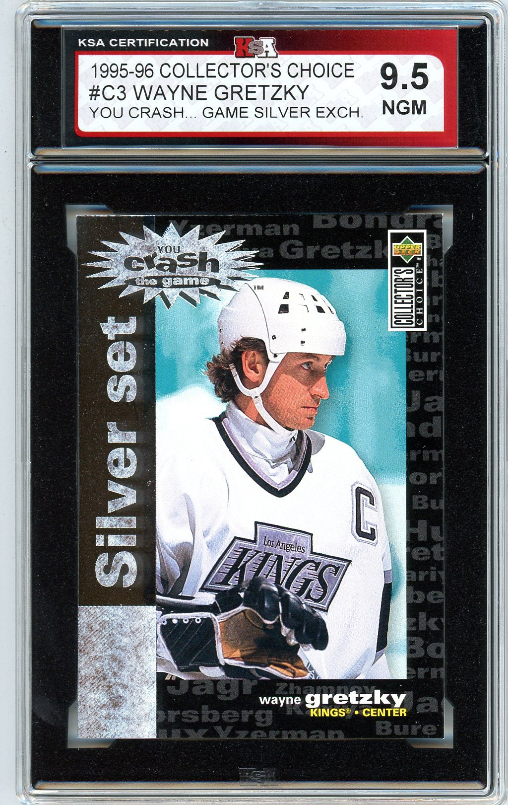 1995/96 UD Collector's Choice Wayne Gretzky Silver Set Graded Card #C3 KSA 9.5