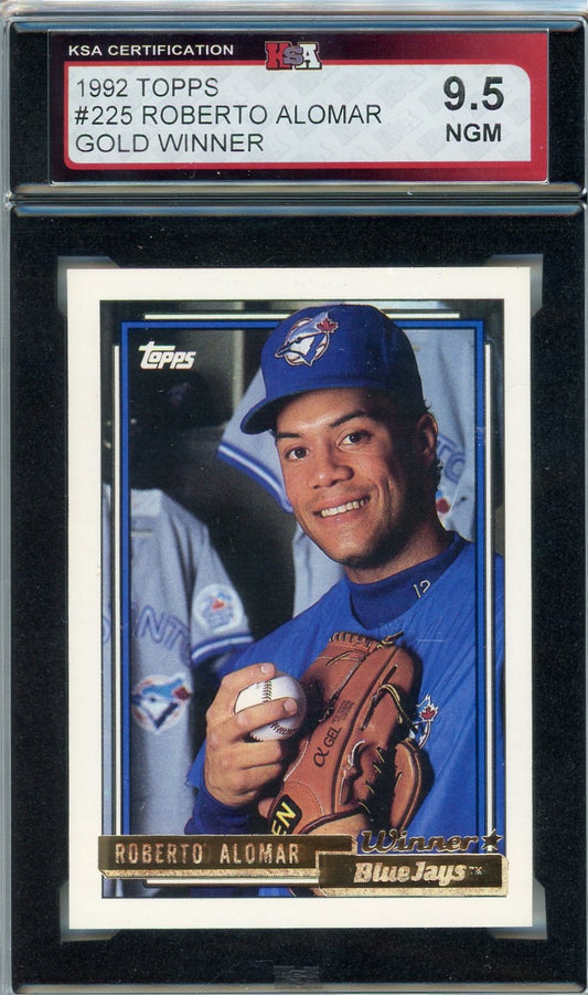 1992 Topps Roberto Alomar Gold Winner Graded Card #225 KSA 9.5
