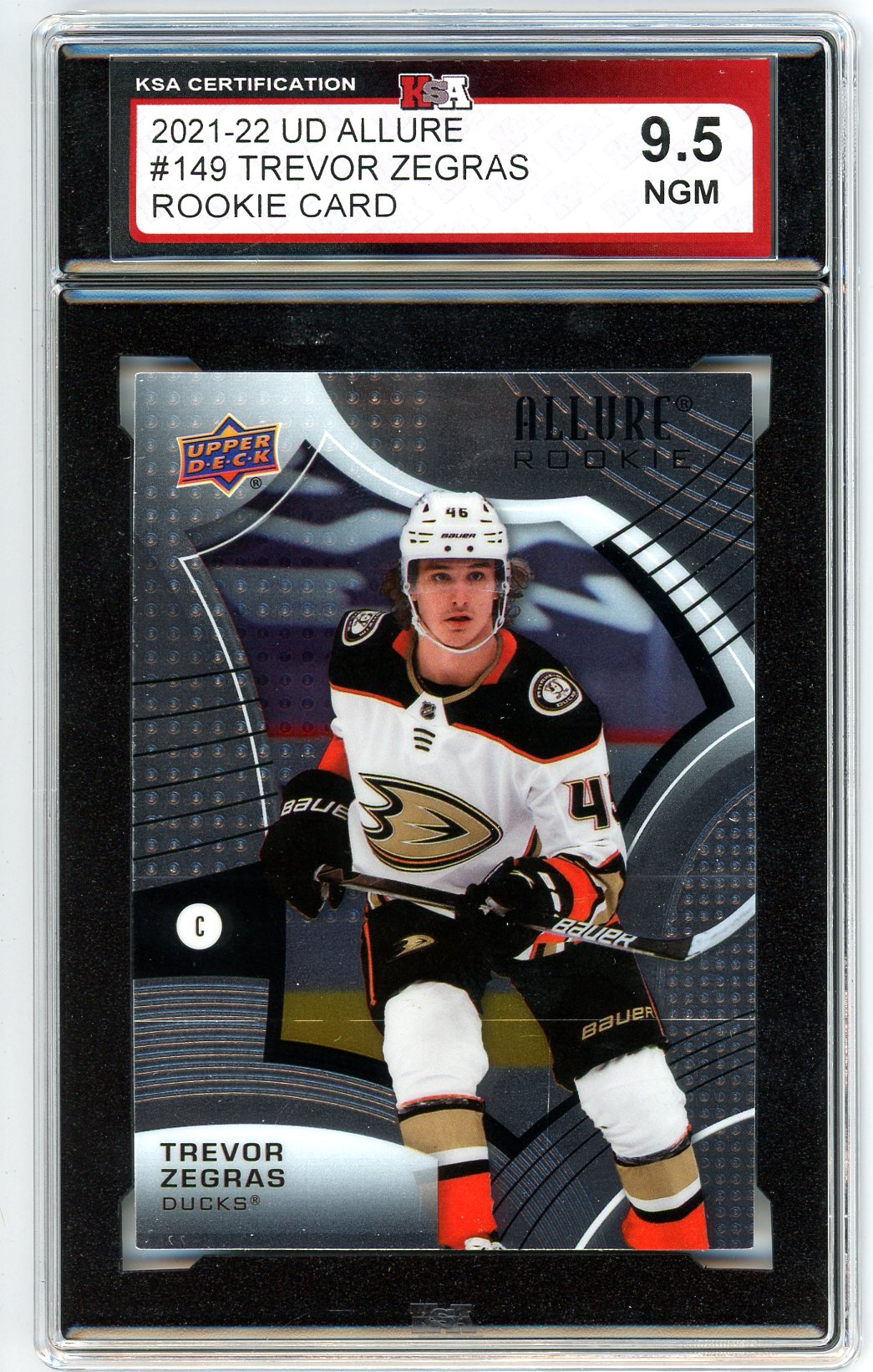 2021/22 Upper Deck Allure Trevor Zegras Graded Rookie Card #149 KSA 9.5