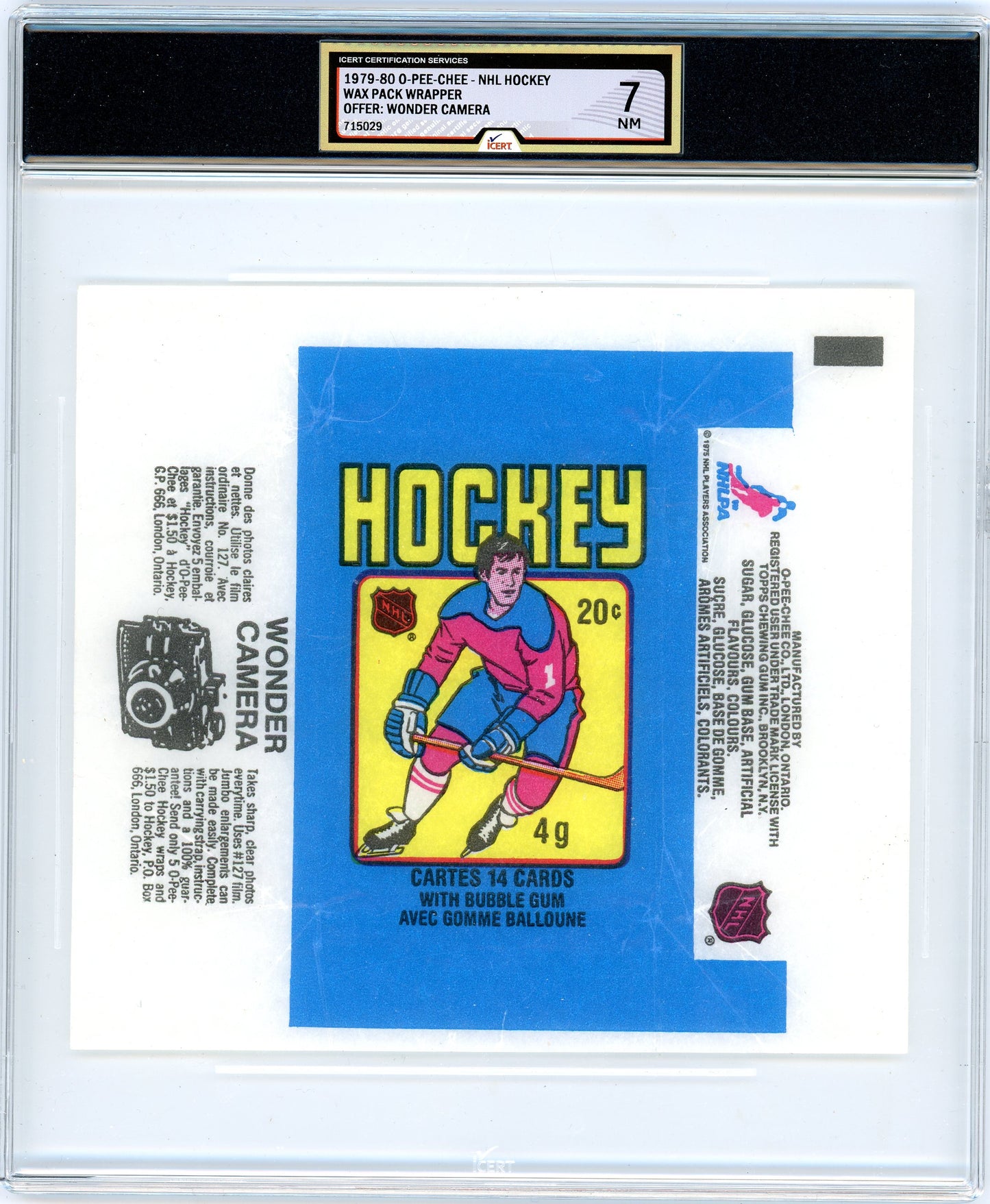 1979/80 OPC O-Pee-Chee NHL Graded Wax Pack Wrapper ICS 7 & Original Empty Display Box