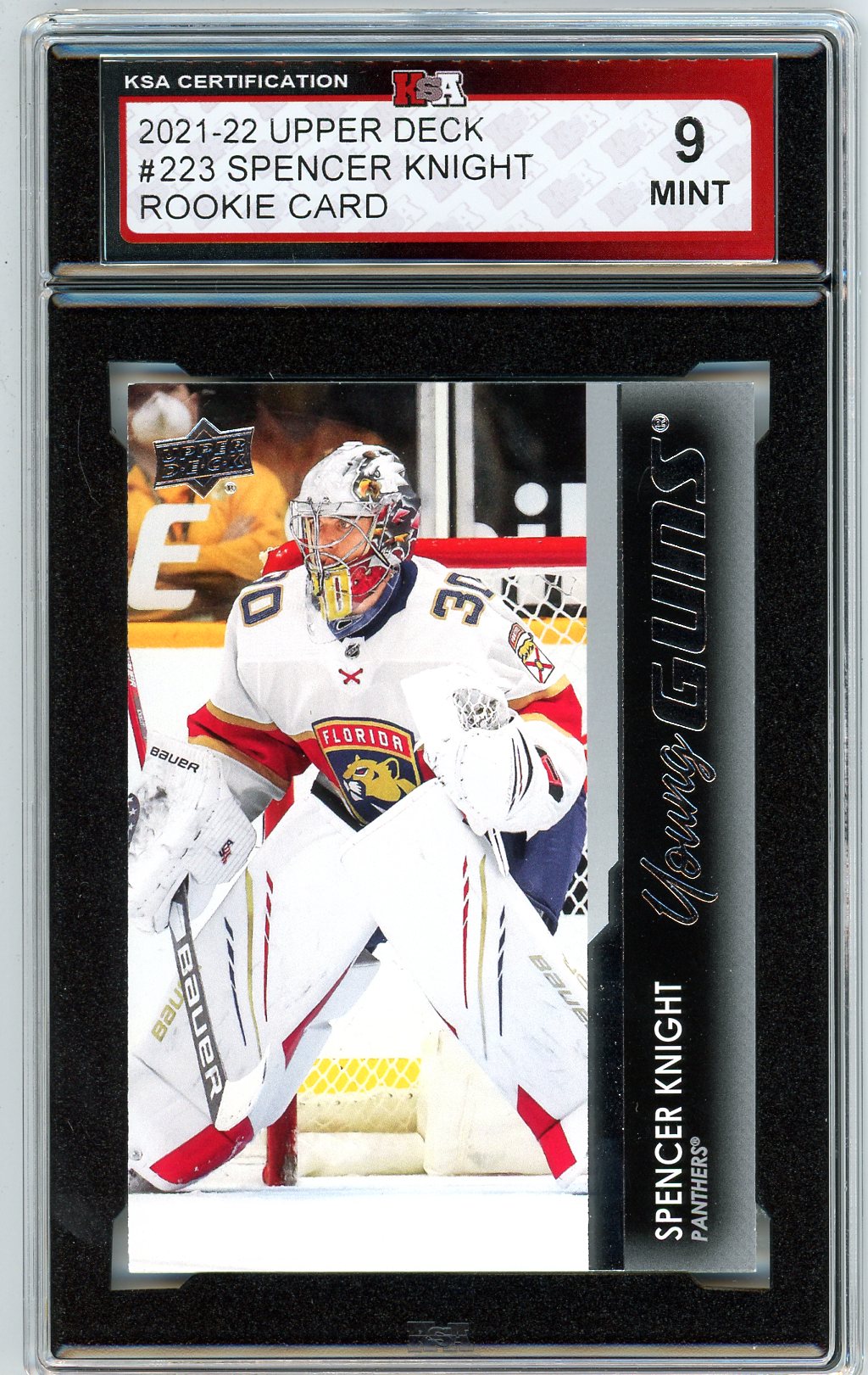 2021/22 Upper Deck Young Guns Spencer Knight Graded Rookie Card #223 KSA 9