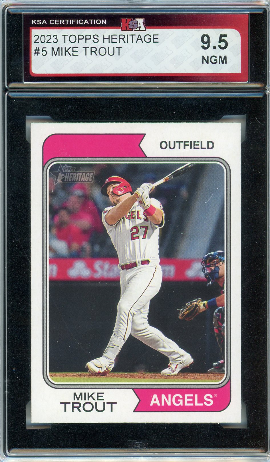 2023 Topps Heritage Mike Trout Graded Card #5 KSA 9.5