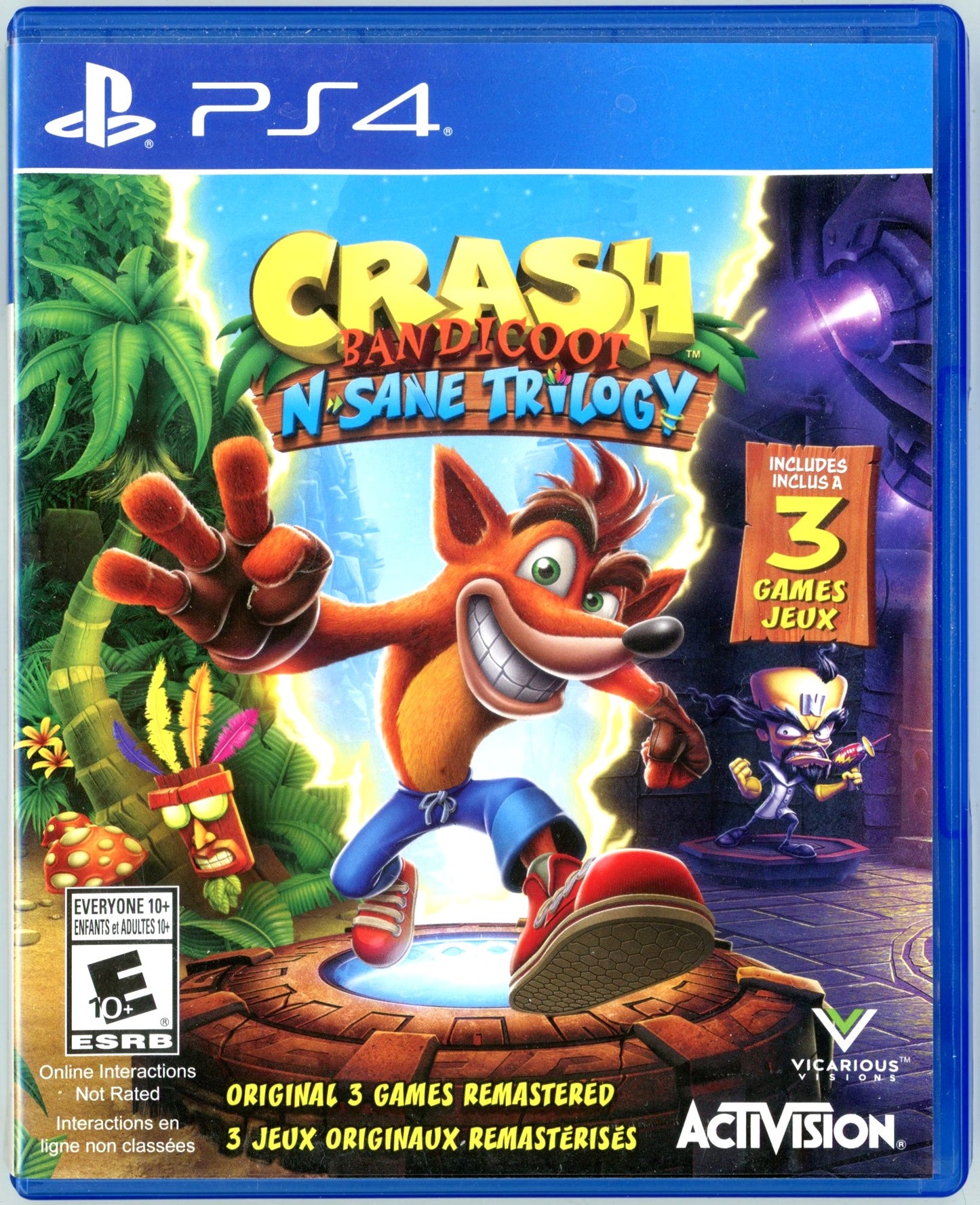 2017 Activision Crash Bandicoot N. Sane Trilogy Playstation 4 Video Game Disc In Box