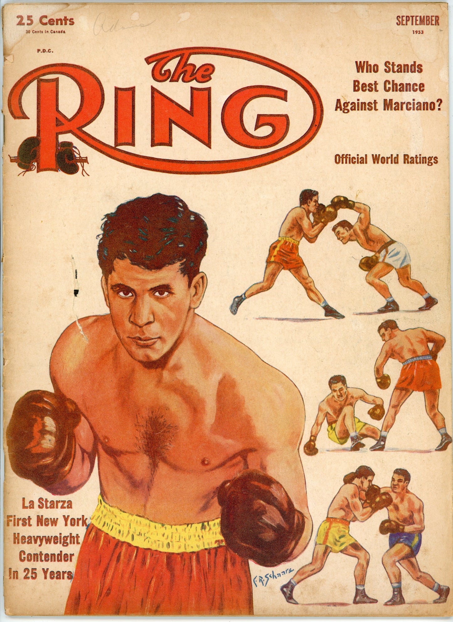 The Ring Vintage Boxing Magazine (September 1953) Rocky Marciano