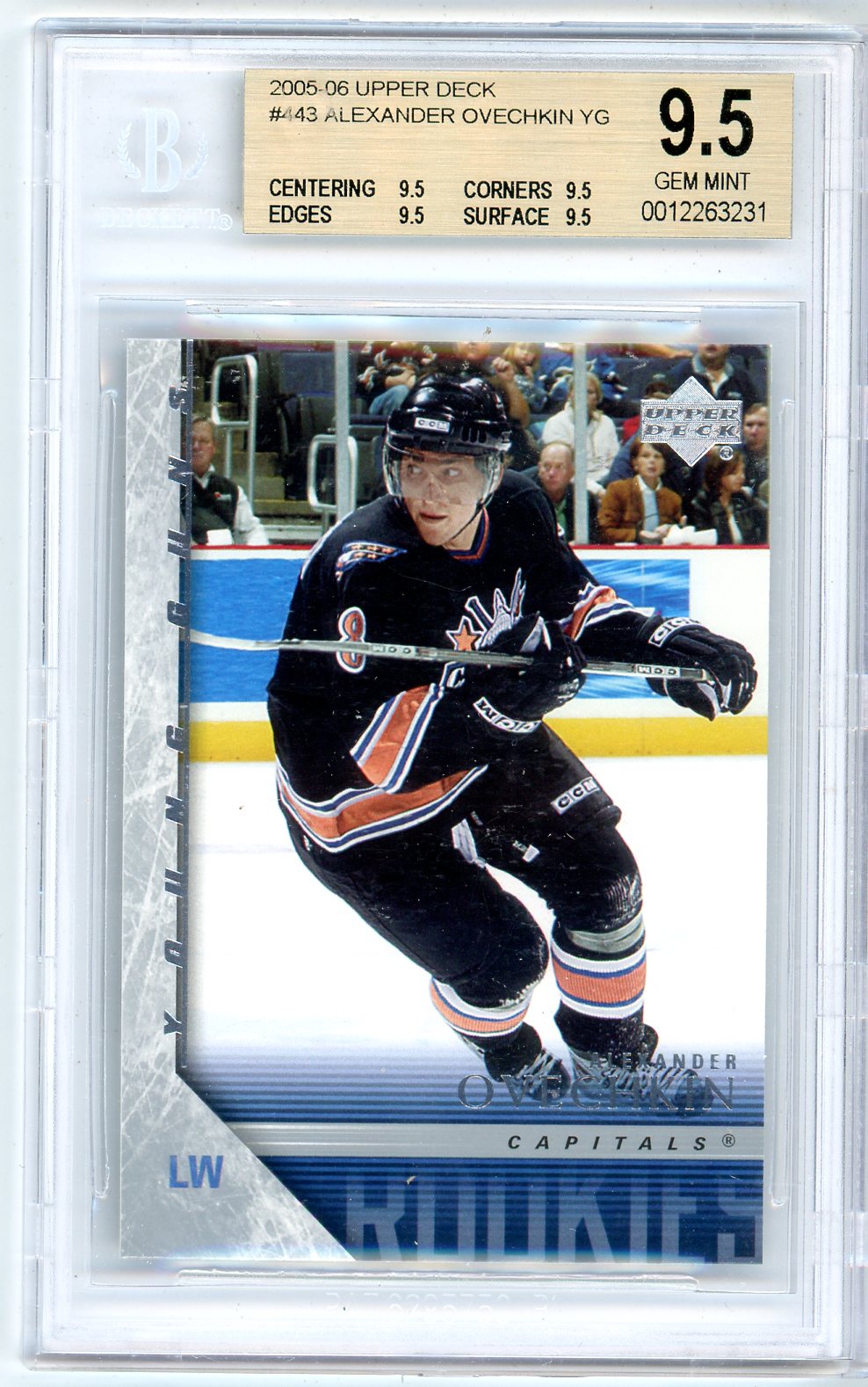 2005/06 Upper Deck Young Guns Alexander Ovechkin Graded Rookie Card #443 BGS 9.5