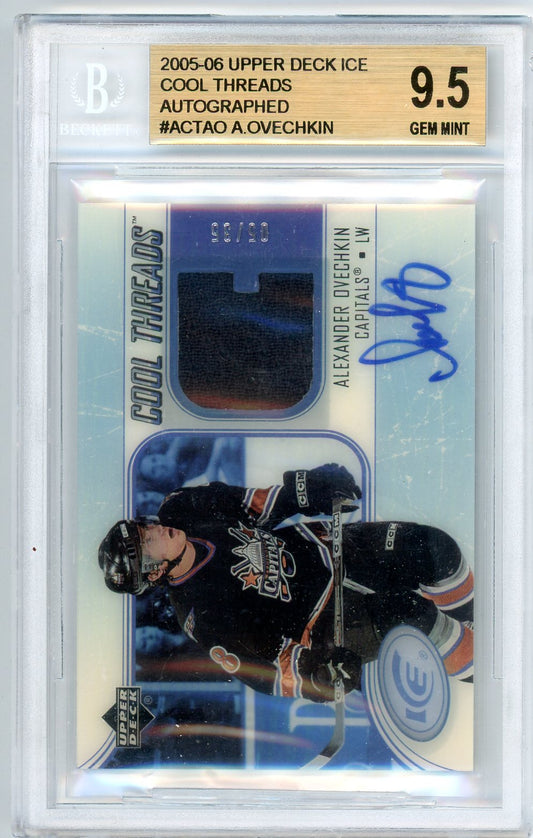 2005/06 Upper Deck Cool Threads Autograph Alexander Ovechkin Graded Rookie Jersey Card BGS 9.5 Only 35 Made