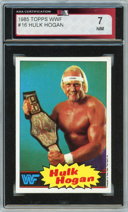1985 Topps WWF Hulk Hogan Graded Rookie Card #16 KSA 7