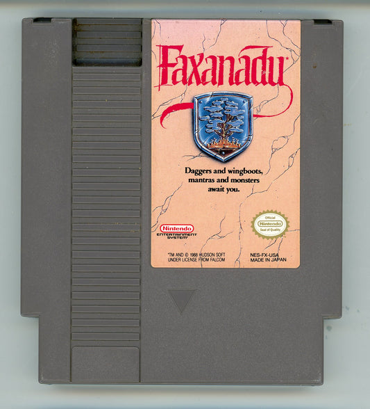 1987 Faxanadu NES Video Game Cartridge w/ Cover