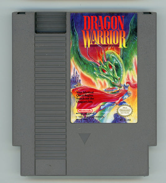 1989 Dragon Warrior NES Video Game Cartridge and Manual