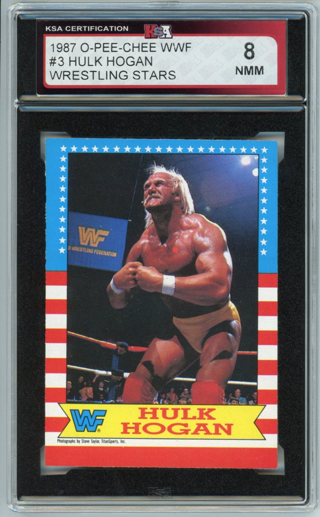 1987 OPC O-Pee-Chee Hulk Hogan Wrestling Stars Graded Card #3 KSA 8