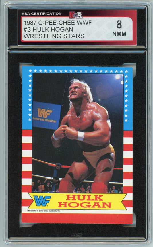 1987 OPC O-Pee-Chee Hulk Hogan Wrestling Stars Graded Card #3 KSA 8