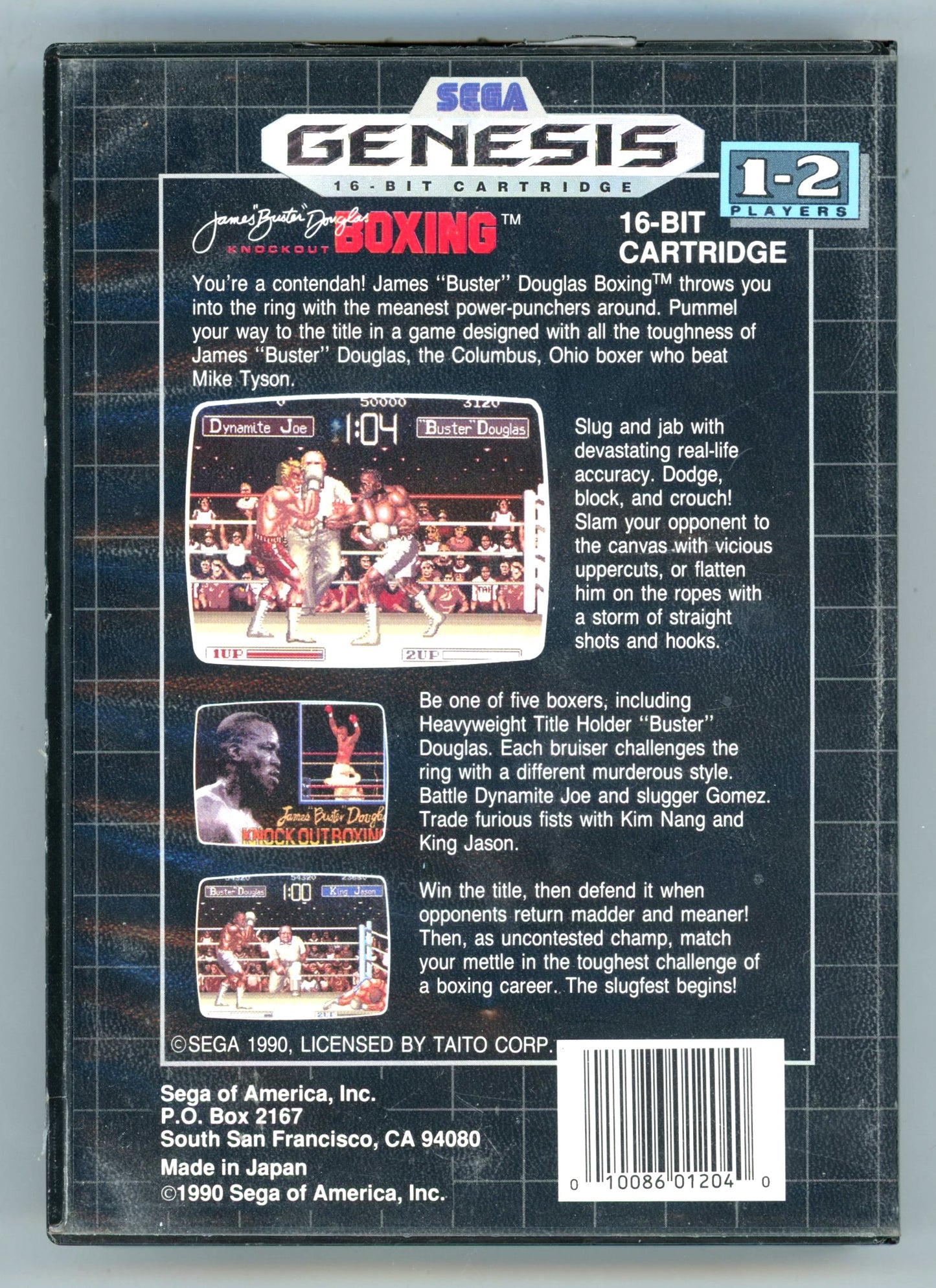 1990 James "Buster" Douglas Knockout Boxing Sega Genesis Video Game Complete in Box