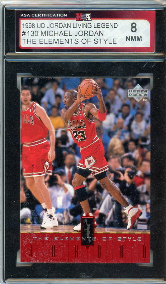 1998 UD Michael Jordan Living Legend The Elements of Style #130 Graded Card KSA 8