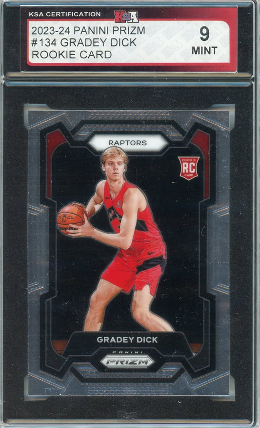 2023/24 Panini Prizm Gradey Dick Graded Rookie Card #134 KSA 9
