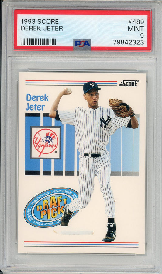 1993 Score Derek Jeter #489 Graded Rookie Card PSA 9